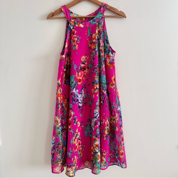 Betsey Johnson Dresses & Skirts - Betsey Johnson pink floral trapeze dress size 6